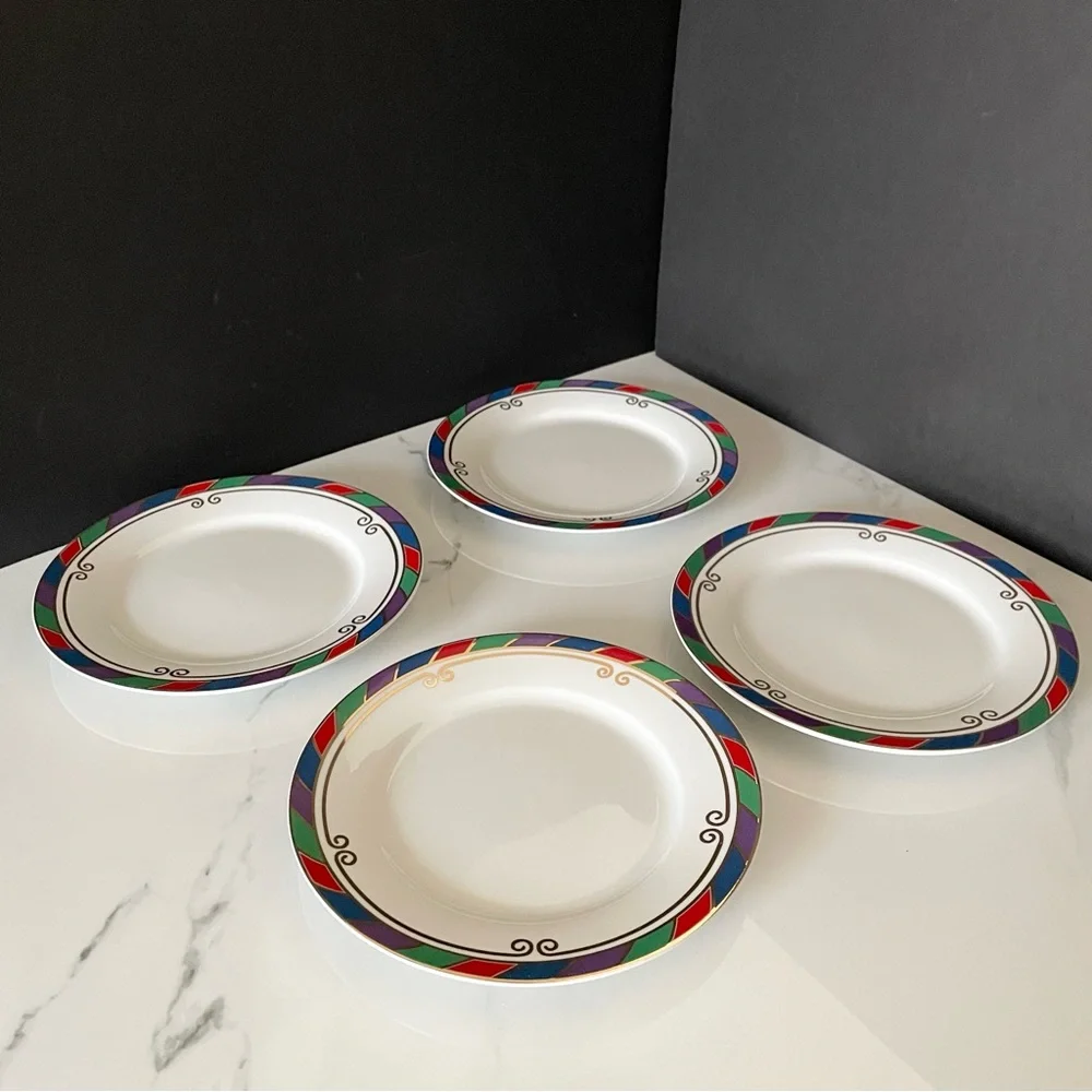 SET of 4 Celebration Salad or Dessert Plates by Pier 1